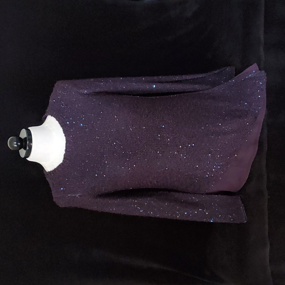 Apt. 9 Asymmetric Purple Sequined Crew Neck Sweater -Size Small - NEW